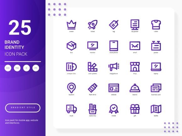 Brand Identity Icons for Modern Web and Editorial Design