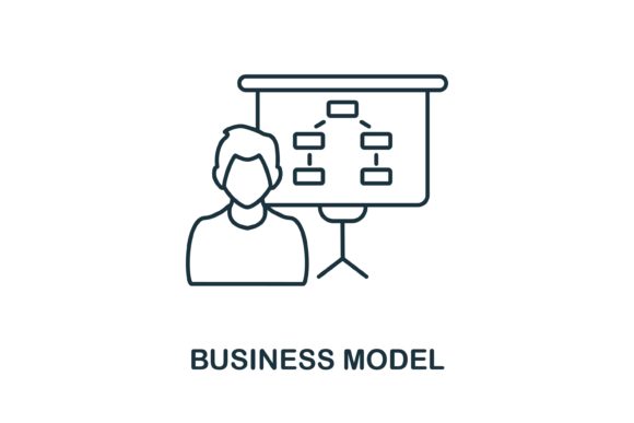 Business Model Icon for Handmade Crafts and Graphics