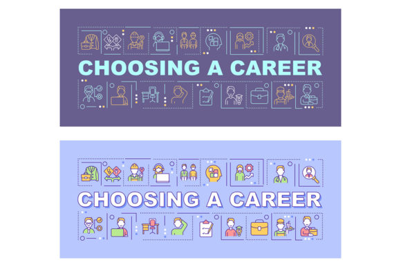 Choosing Career Word Concepts Banner Set for Graphic Templates
