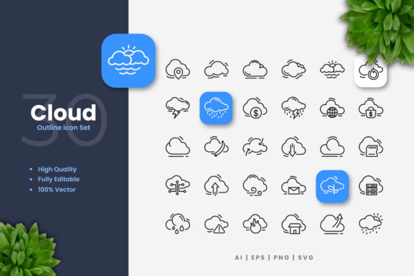Cloud Icons: Clean Graphics for Modern Content Publishing