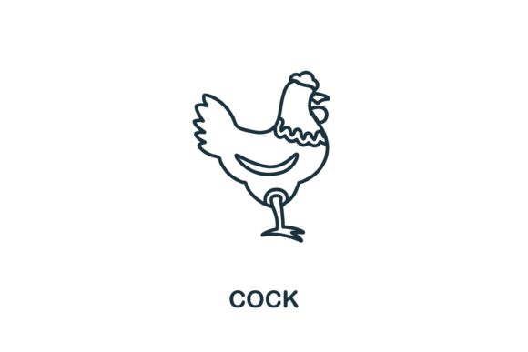 Cock Icon – A Versatile Graphic for Editorial and Web Design