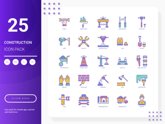 Construction Icon Pack: A Modern Graphic Asset for Content Publishers