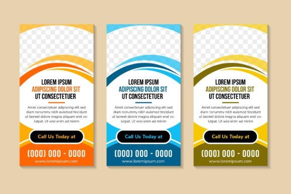 Curve Vertical Banner Abstract for Print Templates and Graphics