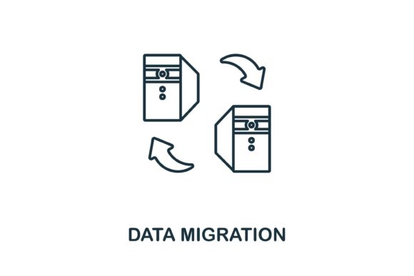 Data Migration Icon for Modern Graphics and Branding