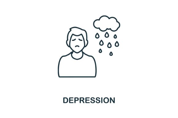 Depression Icon: A Versatile Graphic for Digital and Print Products