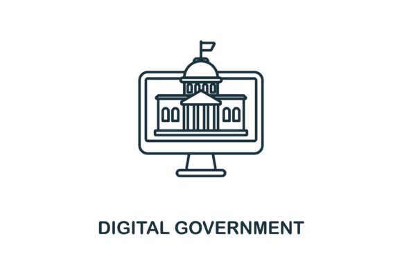 Digital Government Icon for Web and Editorial Design