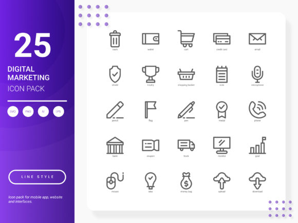 Digital Marketing Icon Pack for Modern Graphics