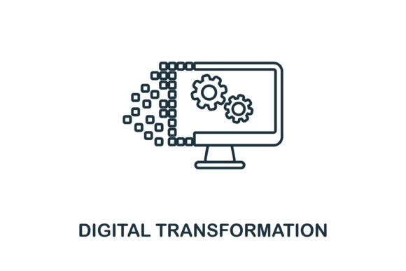 Digital Transformation Icon for Modern Branding and Marketing