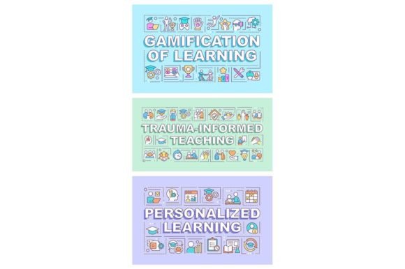Education Trends Word Concepts Banners - Graphic Templates for Creative Projects