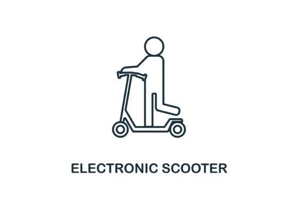 Electronic Scooter Icon Review for Embroidery Projects