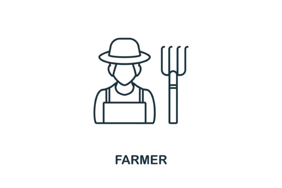Farmer Icon: A Versatile Graphic for Local Business Branding