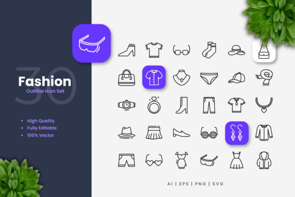 Fashion Icons Graphic Design Asset Review
