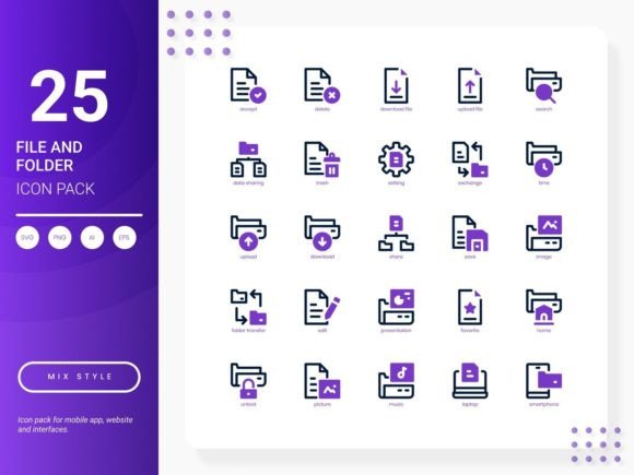 File and Folder Icon Pack for Local Business Branding