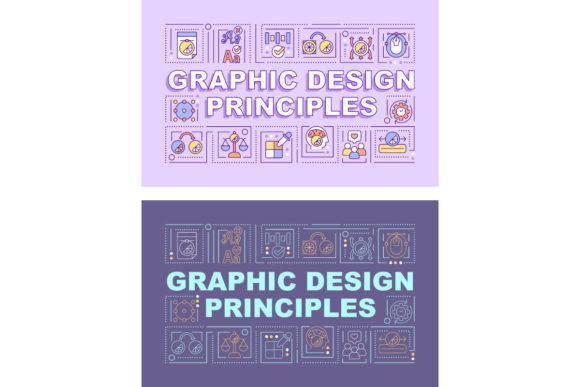 Graphic Design Principles Word Banners for Modern Web Use