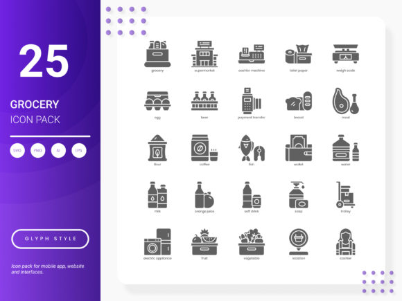 Grocery Icon Pack for Local Business Graphics