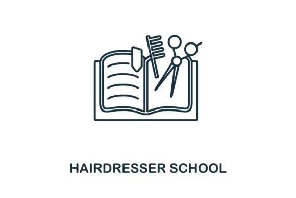 Hairdresser School Icon for Web and Editorial Design