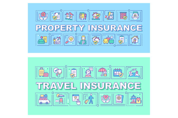 Insurance Word Concepts Banner Set Review