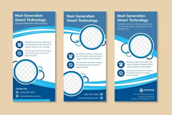 Next Generation Vertical Banner Blue for Print Templates and Graphics