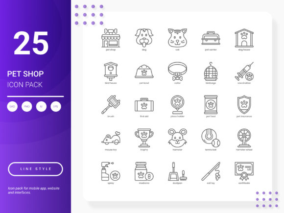 Pet Shop Icon Pack: Stylish Graphics for Local Business Branding