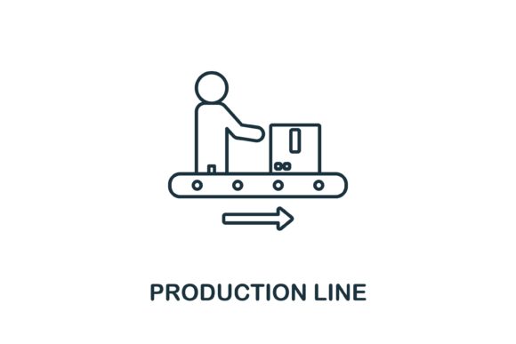 Production Line Icon for Local Business Branding and Graphics