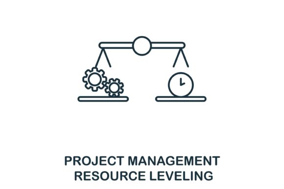Resource Leveling Icon: A Modern Graphic for Editorial and Web Design