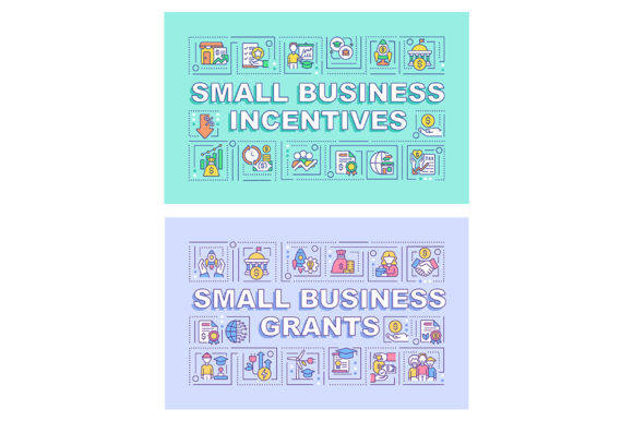 Small Business Incentives Word Banners for Graphic Templates