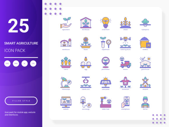 Smart Agriculture Icon Pack for Local Business Branding
