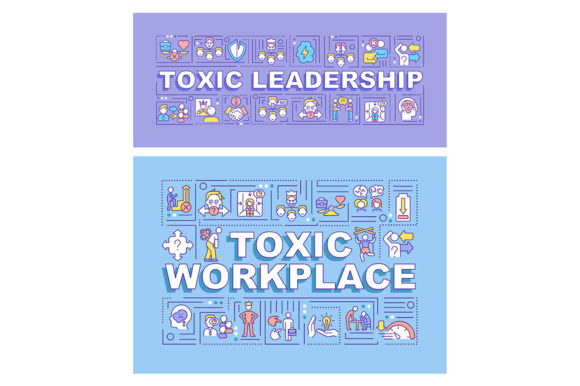 Toxic Workplace Word Concepts Banner Set Graphics