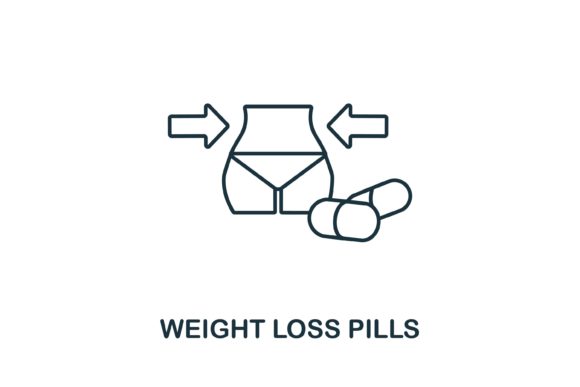 Weight Loss Pills Icon for Local Business Graphics