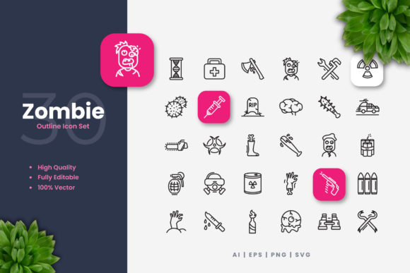 Zombie Icons – Clean Graphics for Digital and Print Products